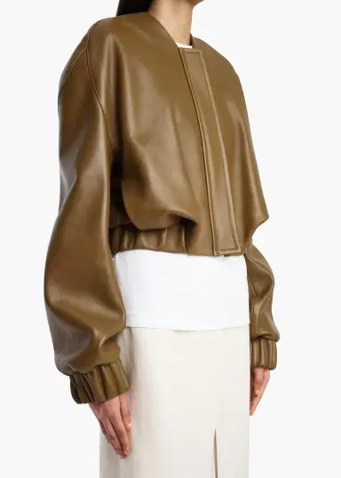 Khaite Cordan Jacket In Dark Olive Leather | Thumbnail 5 Khaite Cordan Jacket In Dark Olive Leather | Thumbnail 5