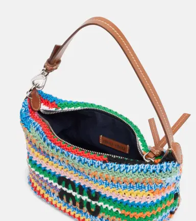 Miu Miu Logo crochet shoulder bag | Thumbnail 3 Miu Miu Logo crochet shoulder bag | Thumbnail 3