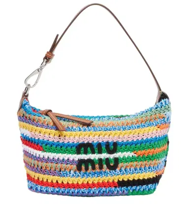 Miu Miu Logo crochet shoulder bag | Thumbnail 1 Miu Miu Logo crochet shoulder bag | Thumbnail 1