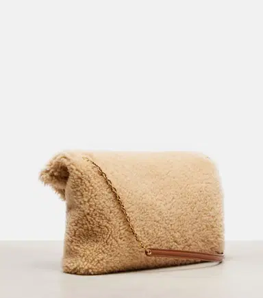 Saint Laurent Cassandre Envelope shearling shoulder bag | Thumbnail 3 Saint Laurent Cassandre Envelope shearling shoulder bag | Thumbnail 3