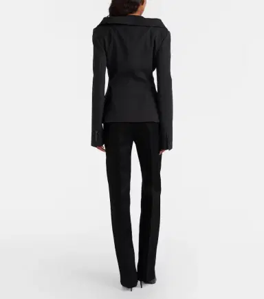 Alexander McQueen Wool grain de poudre straight pants | Thumbnail 4 Alexander McQueen Wool grain de poudre straight pants | Thumbnail 4