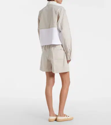 Prada Cotton and linen chambray shorts | Thumbnail 2 Prada Cotton and linen chambray shorts | Thumbnail 2