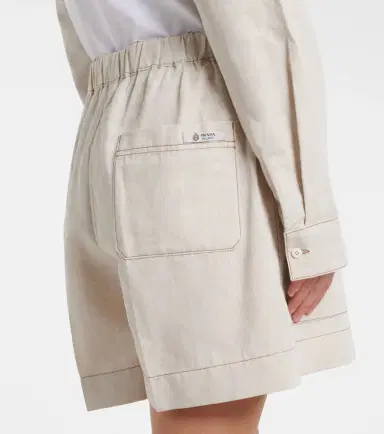 Prada Cotton and linen chambray shorts | Thumbnail 5 Prada Cotton and linen chambray shorts | Thumbnail 5