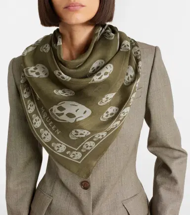 Alexander McQueen Printed silk scarf | Thumbnail 4 Alexander McQueen Printed silk scarf | Thumbnail 4