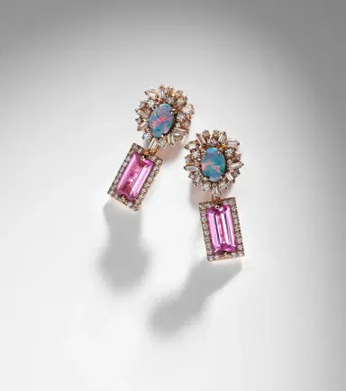 Suzanne Kalan 18kt rose gold drop earrings with gemstones | Thumbnail 5 Suzanne Kalan 18kt rose gold drop earrings with gemstones | Thumbnail 5