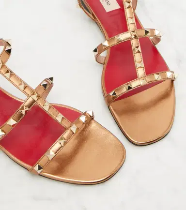Valentino Garavani Rockstud metallic leather sandals | Thumbnail 2 Valentino Garavani Rockstud metallic leather sandals | Thumbnail 2