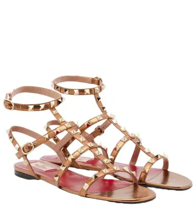 Valentino Garavani Rockstud metallic leather sandals | Thumbnail 1 Valentino Garavani Rockstud metallic leather sandals | Thumbnail 1
