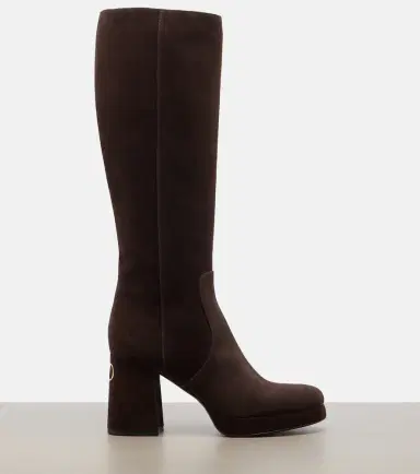 Valentino Garavani Fawcette VLogo suede knee-high boots | Thumbnail 3 Valentino Garavani Fawcette VLogo suede knee-high boots | Thumbnail 3