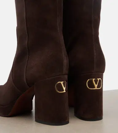 Valentino Garavani Fawcette VLogo suede knee-high boots | Thumbnail 4 Valentino Garavani Fawcette VLogo suede knee-high boots | Thumbnail 4