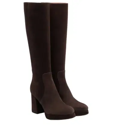 Valentino Garavani Fawcette VLogo suede knee-high boots | Thumbnail 1 Valentino Garavani Fawcette VLogo suede knee-high boots | Thumbnail 1