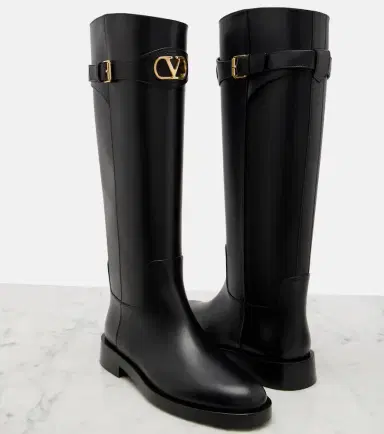 Valentino Garavani VLogo leather knee-high boots | Thumbnail 2 Valentino Garavani VLogo leather knee-high boots | Thumbnail 2