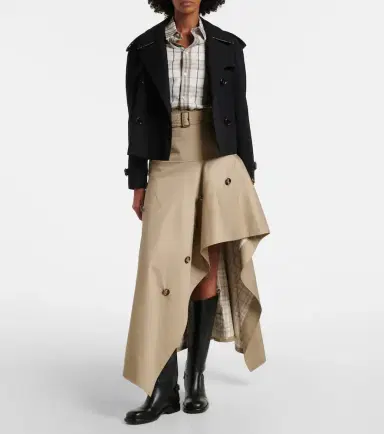 Burberry Heather asymmetric cotton midi skirt | Thumbnail 6 Burberry Heather asymmetric cotton midi skirt | Thumbnail 6