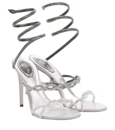 René Caovilla Cleo embellished satin sandals | Thumbnail 1 René Caovilla Cleo embellished satin sandals | Thumbnail 1