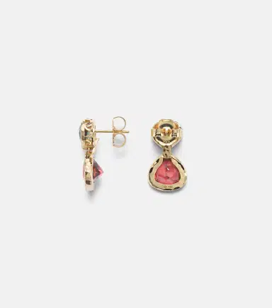 Octavia Elizabeth Two Drop Kaleidoscope 18kt gold earrings with tourmalines and diamonds | Thumbnail 2 Octavia Elizabeth Two Drop Kaleidoscope 18kt gold earrings with tourmalines and diamonds | Thumbnail 2