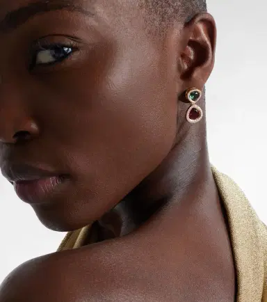 Octavia Elizabeth Two Drop Kaleidoscope 18kt gold earrings with tourmalines and diamonds | Thumbnail 4 Octavia Elizabeth Two Drop Kaleidoscope 18kt gold earrings with tourmalines and diamonds | Thumbnail 4
