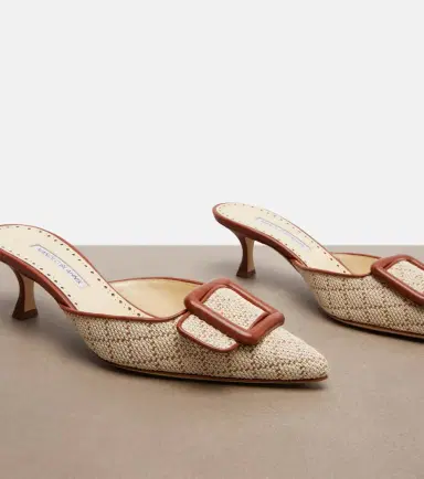 Manolo Blahnik Maysale leather-trimmed mules | Thumbnail 2 Manolo Blahnik Maysale leather-trimmed mules | Thumbnail 2