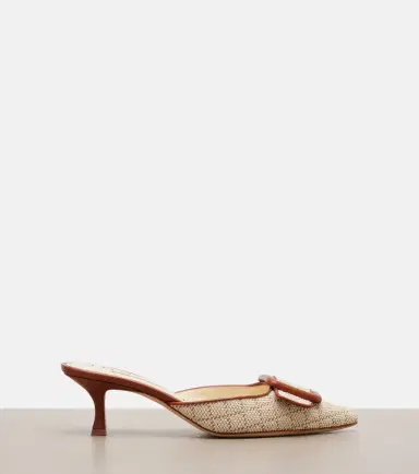 Manolo Blahnik Maysale leather-trimmed mules | Thumbnail 3 Manolo Blahnik Maysale leather-trimmed mules | Thumbnail 3