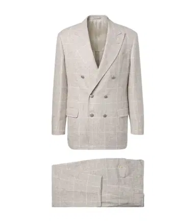 Brunello Cucinelli Prince of Wales check linen-blend suit | Thumbnail 1 Brunello Cucinelli Prince of Wales check linen-blend suit | Thumbnail 1