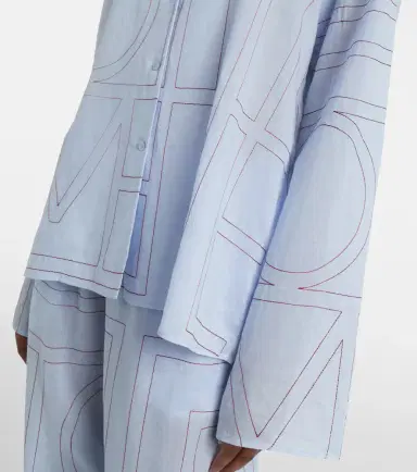 TOTEME Embroidered cotton-blend poplin pajama shirt | Thumbnail 2 TOTEME Embroidered cotton-blend poplin pajama shirt | Thumbnail 2