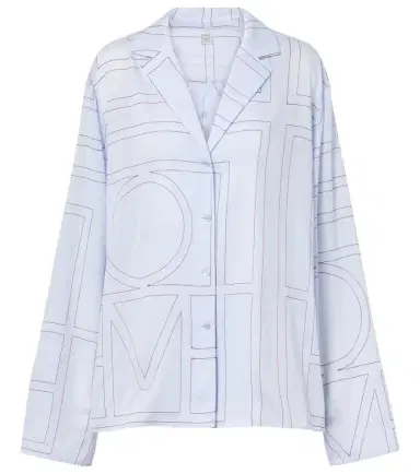 TOTEME Embroidered cotton-blend poplin pajama shirt | Thumbnail 1 TOTEME Embroidered cotton-blend poplin pajama shirt | Thumbnail 1