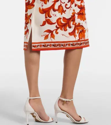 Dolce & Gabbana Majolica silk-blend charmeuse midi dress | Thumbnail 2 Dolce & Gabbana Majolica silk-blend charmeuse midi dress | Thumbnail 2