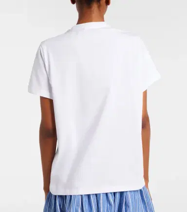 Ganni Logo embellished cotton jersey T-shirt | Thumbnail 4 Ganni Logo embellished cotton jersey T-shirt | Thumbnail 4