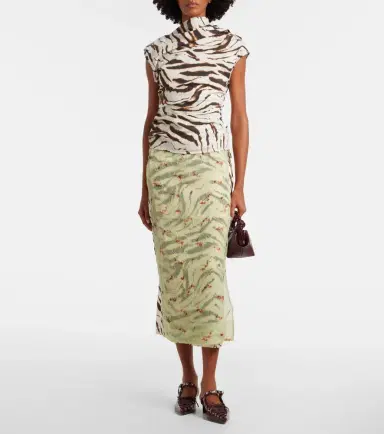 Ganni Printed organza wrap skirt | Thumbnail 4 Ganni Printed organza wrap skirt | Thumbnail 4