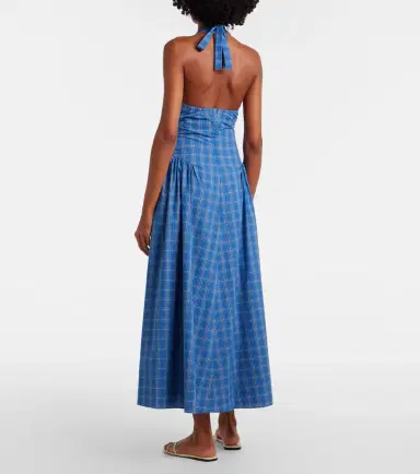 Faithfull Del Ros plaid halterneck cotton midi dress | Thumbnail 3 Faithfull Del Ros plaid halterneck cotton midi dress | Thumbnail 3