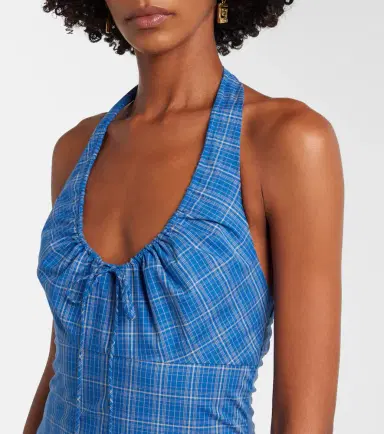 Faithfull Del Ros plaid halterneck cotton midi dress | Thumbnail 5 Faithfull Del Ros plaid halterneck cotton midi dress | Thumbnail 5