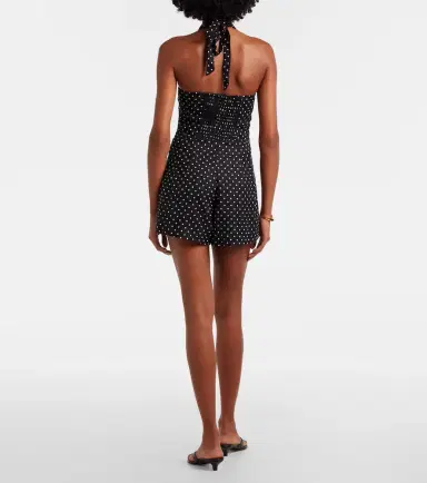 Faithfull Sofia polka-dot halterneck linen romper | Thumbnail 3 Faithfull Sofia polka-dot halterneck linen romper | Thumbnail 3