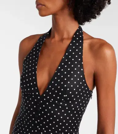 Faithfull Sofia polka-dot halterneck linen romper | Thumbnail 4 Faithfull Sofia polka-dot halterneck linen romper | Thumbnail 4