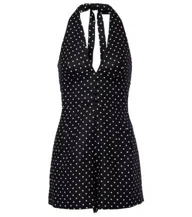 Faithfull Sofia polka-dot halterneck linen romper | Thumbnail 1 Faithfull Sofia polka-dot halterneck linen romper | Thumbnail 1