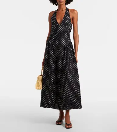 Faithfull La Cala polka-dot halterneck linen midi dress | Thumbnail 3 Faithfull La Cala polka-dot halterneck linen midi dress | Thumbnail 3