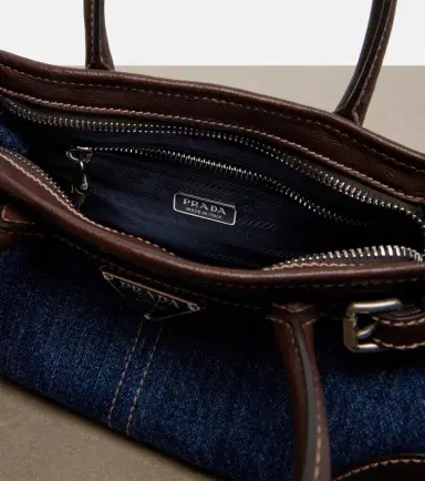 Prada Bonnie Small denim top-handle bag | Thumbnail 4 Prada Bonnie Small denim top-handle bag | Thumbnail 4