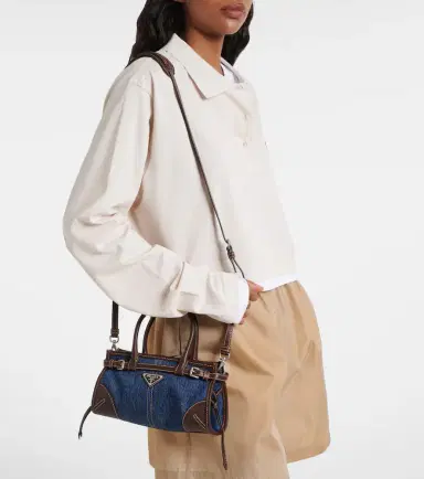 Prada Bonnie Small denim top-handle bag | Thumbnail 5 Prada Bonnie Small denim top-handle bag | Thumbnail 5