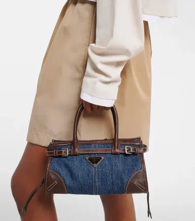 Prada Bonnie Small denim top-handle bag | Thumbnail 7 Prada Bonnie Small denim top-handle bag | Thumbnail 7