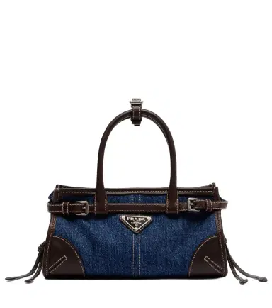 Prada Bonnie Small denim top-handle bag | Thumbnail 1 Prada Bonnie Small denim top-handle bag | Thumbnail 1