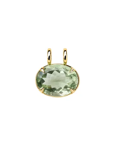 Wish Fine Jewelry 21.18ct Green Amethyst 18K Gold Oval Pendant | Thumbnail 1 Wish Fine Jewelry 21.18ct Green Amethyst 18K Gold Oval Pendant | Thumbnail 1