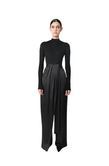 Lapointe Satin Draped Relaxed Pant | Thumbnail 1 Lapointe Satin Draped Relaxed Pant | Thumbnail 1