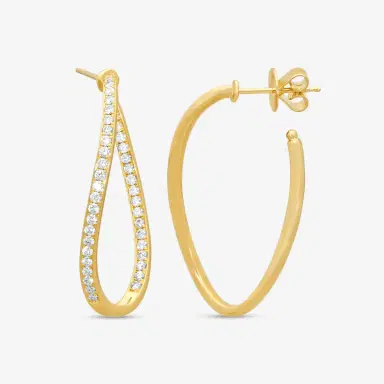 Mémoire Mémoire Channel Set 18K Yellow Gold Diamond Twist Hoop Earrings by The Solist | Thumbnail 3 Mémoire Mémoire Channel Set 18K Yellow Gold Diamond Twist Hoop Earrings by The Solist | Thumbnail 3
