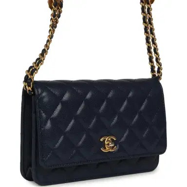 Chanel Chanel "Twist Your Buttons" Wallet On Chain WOC Navy Blue Shiny Caviar Antique Gold Hardware | Thumbnail 2 Chanel Chanel "Twist Your Buttons" Wallet On Chain WOC Navy Blue Shiny Caviar Antique Gold Hardware | Thumbnail 2