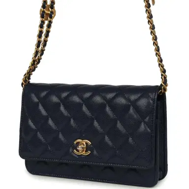 Chanel Chanel "Twist Your Buttons" Wallet On Chain WOC Navy Blue Shiny Caviar Antique Gold Hardware | Thumbnail 5 Chanel Chanel "Twist Your Buttons" Wallet On Chain WOC Navy Blue Shiny Caviar Antique Gold Hardware | Thumbnail 5