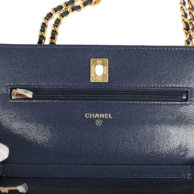 Chanel Chanel "Twist Your Buttons" Wallet On Chain WOC Navy Blue Shiny Caviar Antique Gold Hardware | Thumbnail 10 Chanel Chanel "Twist Your Buttons" Wallet On Chain WOC Navy Blue Shiny Caviar Antique Gold Hardware | Thumbnail 10
