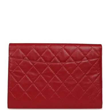 Chanel Chanel XXL CC Clutch Red Shiny Crumpled Calfskin Gold Hardware | Thumbnail 4 Chanel Chanel XXL CC Clutch Red Shiny Crumpled Calfskin Gold Hardware | Thumbnail 4