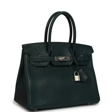 HERMÈS Hermes Birkin 30 Vert Cypress Chevre Coromandel Palladium Hardware | Thumbnail 2 HERMÈS Hermes Birkin 30 Vert Cypress Chevre Coromandel Palladium Hardware | Thumbnail 2