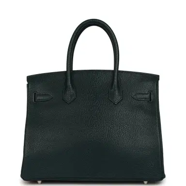 HERMÈS Hermes Birkin 30 Vert Cypress Chevre Coromandel Palladium Hardware | Thumbnail 4 HERMÈS Hermes Birkin 30 Vert Cypress Chevre Coromandel Palladium Hardware | Thumbnail 4
