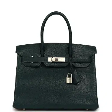 HERMÈS Hermes Birkin 30 Vert Cypress Chevre Coromandel Palladium Hardware | Thumbnail 1 HERMÈS Hermes Birkin 30 Vert Cypress Chevre Coromandel Palladium Hardware | Thumbnail 1