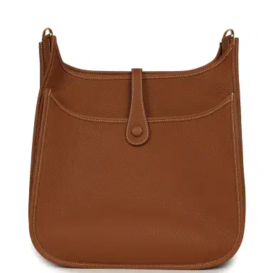 HERMÈS Hermes Evelyne III PM Gold Clemence Gold Hardware | Thumbnail 5 HERMÈS Hermes Evelyne III PM Gold Clemence Gold Hardware | Thumbnail 5