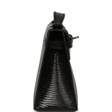 HERMÈS Hermes Kelly Pochette Black Varanus Niloticus Lizard Palladium Hardware | Thumbnail 3 HERMÈS Hermes Kelly Pochette Black Varanus Niloticus Lizard Palladium Hardware | Thumbnail 3