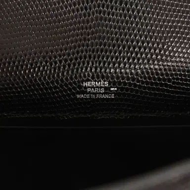 HERMÈS Hermes Kelly Pochette Black Varanus Niloticus Lizard Palladium Hardware | Thumbnail 7 HERMÈS Hermes Kelly Pochette Black Varanus Niloticus Lizard Palladium Hardware | Thumbnail 7